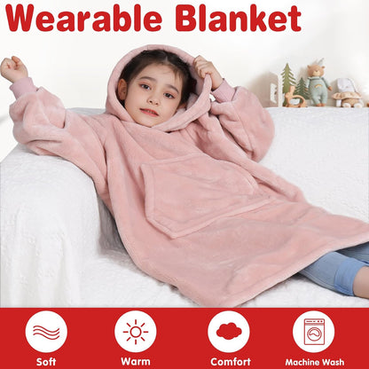 Waitu Wearable Blanket Sweatshirt Gifts for Women and Men, Warm and Cozy Giant Blanket Hoodie, Thick Flannel Blanket with Sleeves and Giant Pocket - Dark Gray