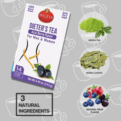 Hyleys Dandelion Root & Green Tea with Milk Thistle and Licorice Root - Herbal Detox Blend - 25 Tea Bags