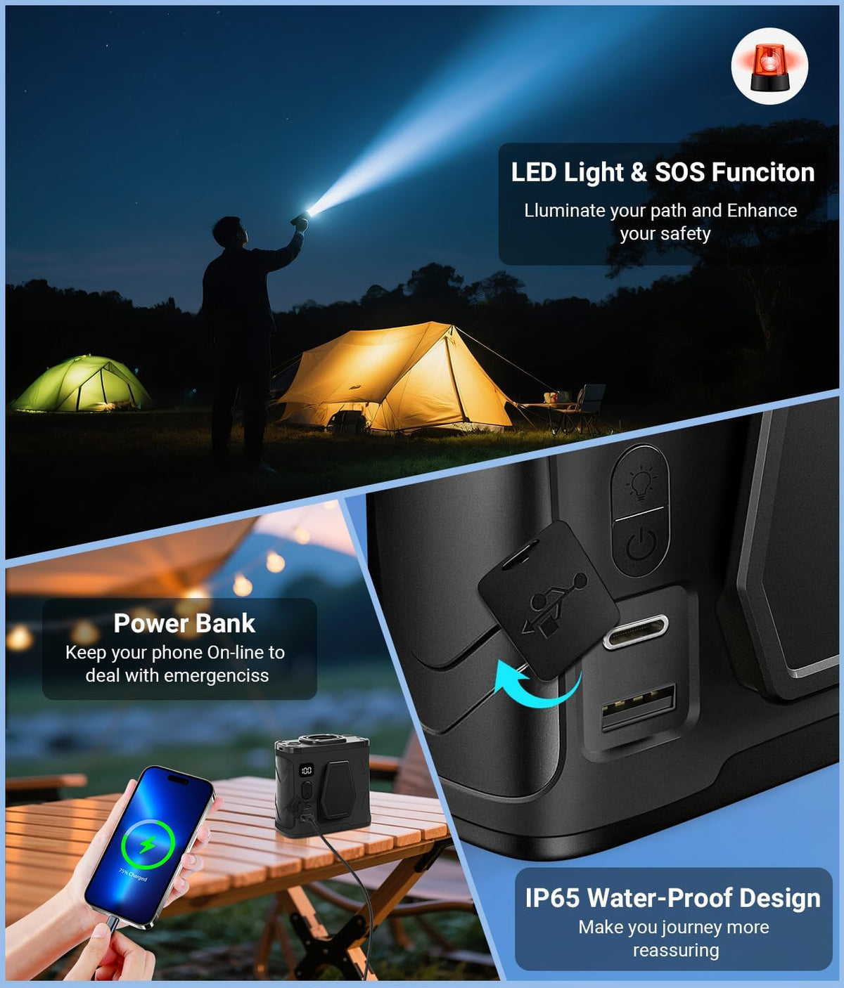 20000RPM Wearable Waist Clip Fan, 10000mAh 40H Long Lasting Brushless Motor, Hands-Free Cooling Fan For Jobsite Camping