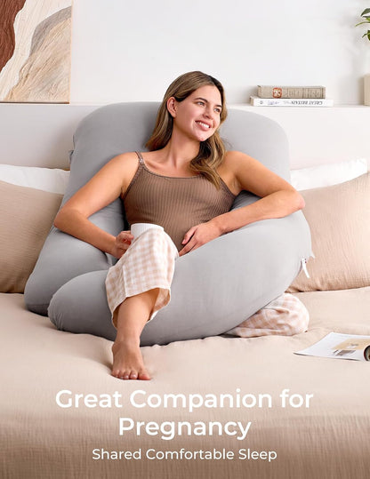 Momcozy Cooling Pregnancy Pillow - U Shaped Full Body Maternity Pillow