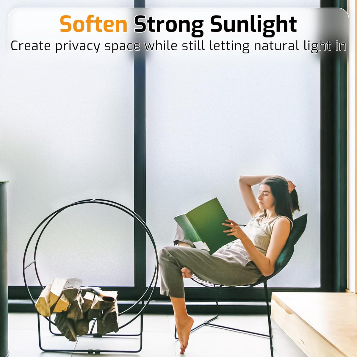 LUTE Blackout Window Film, Window Tint for Home Privacy, 17.5" x 78.7"