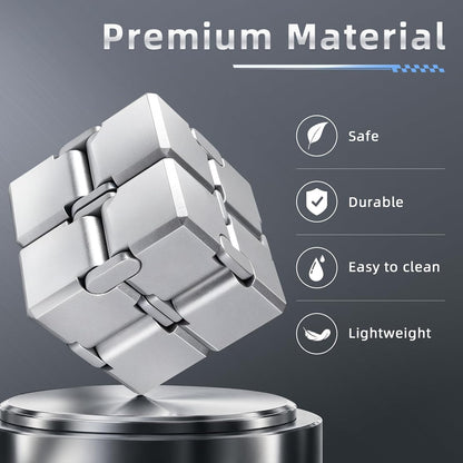 Infinity Cube Fidget Toy Stress Relieving Fidgeting Game for Kids and Adults,Cute Mini Unique Gadget for Anxiety Relief and Kill Time (Macaron Blue)