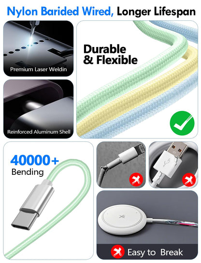 Travel Essentials for Apple Watch Charger,3-in-2 Multi Charging Cable