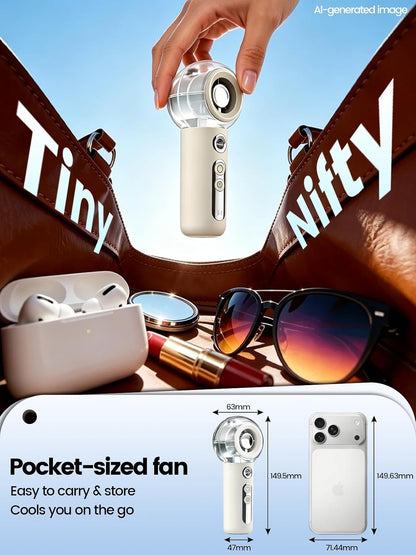Portable Misting Fan Rechargeable Handheld Cool Mist Fan with LED Display