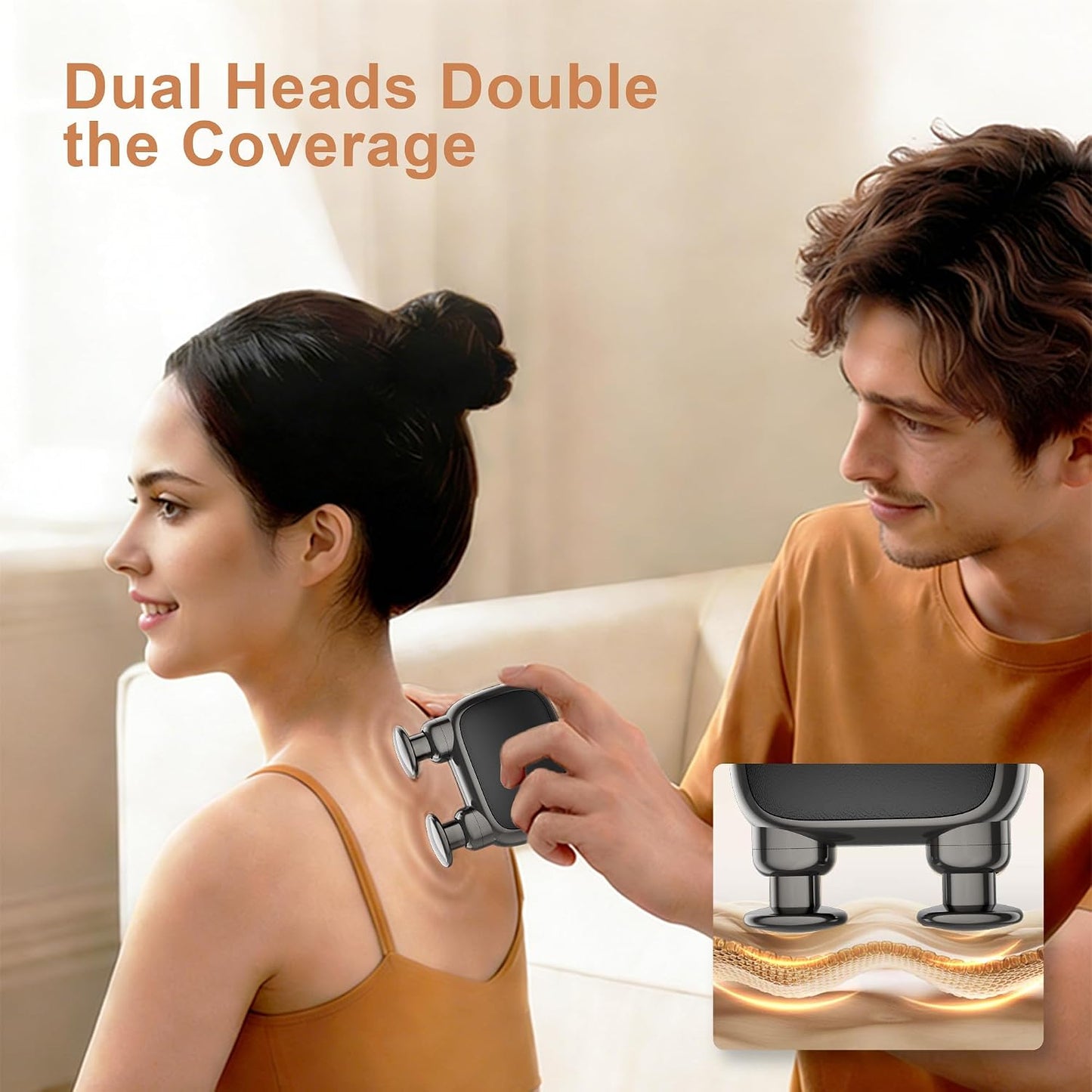 LEERCON Massage Gun Deep Tissue, Silent Motor and Portable Massage Gun with 4 Interchangeable Heads for Deep Muscle Relief and Relaxation, Relax Gift