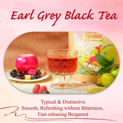 WT WEETEE Earl Grey Tea Bags 100 Count, Black Tea Flavored with Bergamot