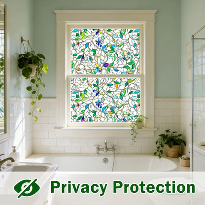 Window Film, Frosted Privacy, One Way Tint, UV Block, Heat Insulation, Anti-Glare, Static Cling, Renter Friendly for Home Bathroom Door