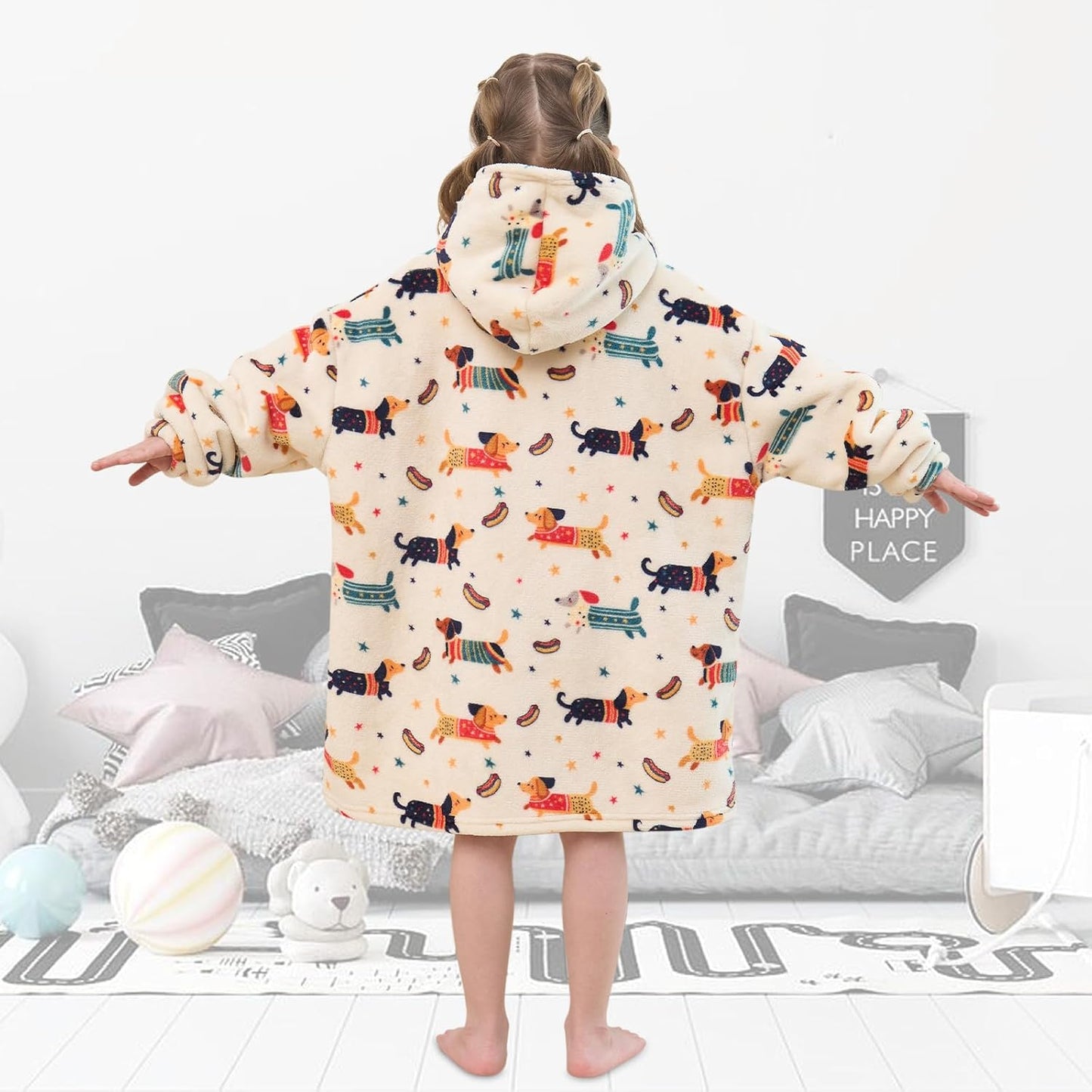 Fiosnow Glow in the Dark Unicorn Blanket Hoodies for Kids 6-13YR Oversize Wearable Blanket Hoodies for Boys Girls Teens