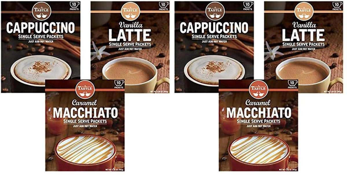 Cafe Tastle Cappuccino, Vanilla Latte, Caramel Macchiato, 30 Piece Assortment