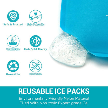 Small Ice Packs, 6 Pcs, Reusable Mini Gel Cold Packs for Injuries, Hot Cold Compress for Kid's Boo Boos, Headaches, Wisdom Teeth, Breastfeeding, Pain Relief, Fever, Mosquito Bite, First Aid 3" X 4.5"
