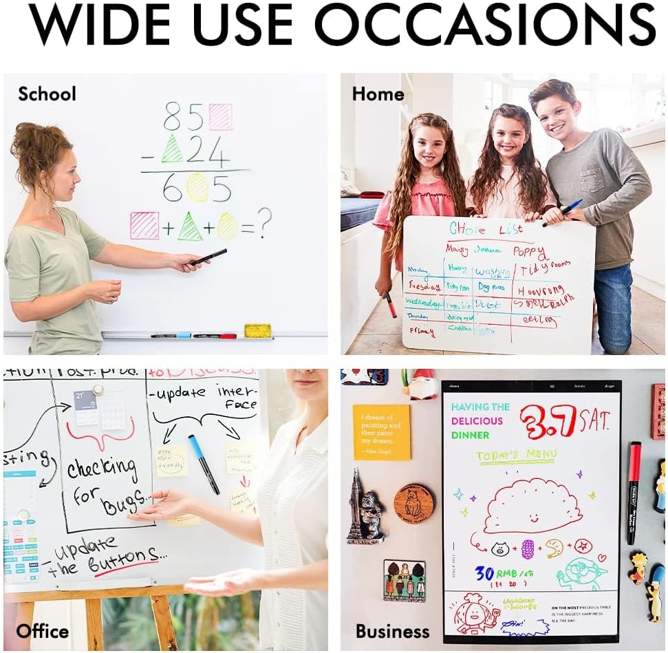 Shuttle Art Magnetic Whiteboard Markers, 20 Pieces Fine Tip and Eraser, Dry Erase Whiteboard Markers, for Writing on Whiteboards, Weekly Planner, Glass for School Office Home