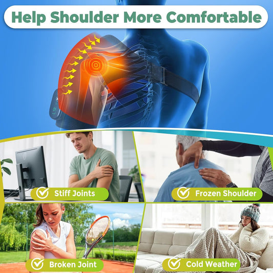 Cordless Shoulder Heating Pad, FSA Eligible Heated Shoulder Massager