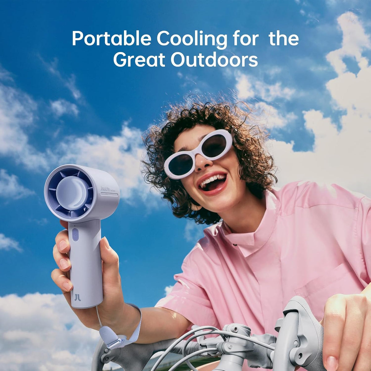 JISULIFE Handheld Turbo Fan Life10S, 28H Max Runtime, Strong Wind, Gray