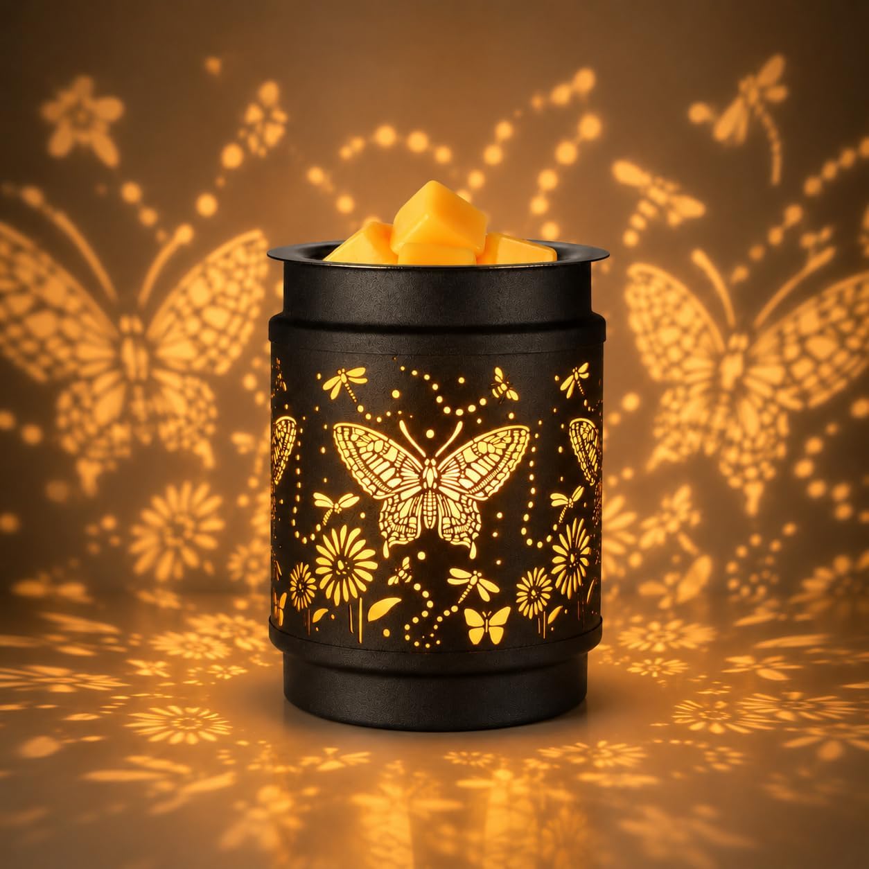 kobodon Wax Melt Warmer Metal Wax Warmer for Scented Wax Electric Fragrance Candle Oil Burner 2 in 1 Wax Melts as Gifts for Moms Grandma Women Girls(Sunflower)