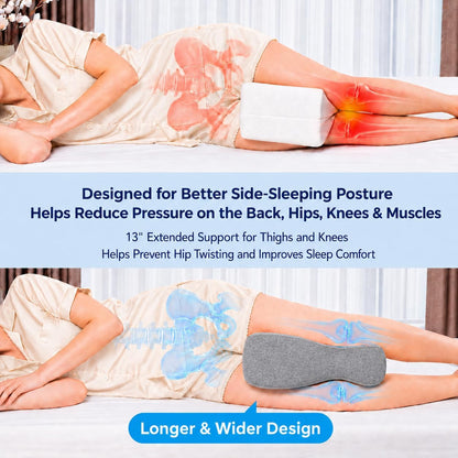 UJPFEO Knee Pillow for Side Sleepers,Leg Pillows for Sciatica,Knees,Hips,Joints Between Legs,Back Pain Relief When Side Sleeping Spine Alignment Support for Knee Surgery Recovery