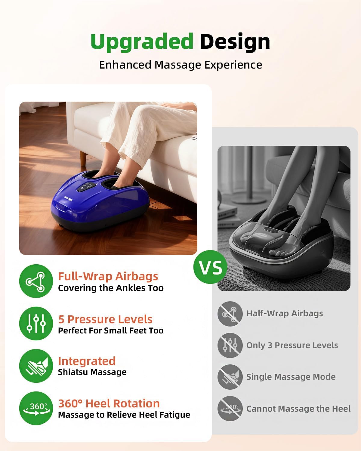 Shiatsu Foot Massager with Heat and Remote Control for Plantar Fasciitis,Purple Black