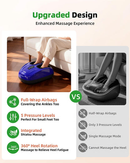 Shiatsu Foot Massager with Heat and Remote Control for Plantar Fasciitis,Purple Black