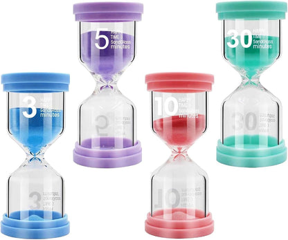 Sand Timer for Kids 6 Pack Colorful Hourglass 1min 2mins 5mins 10mins 15mins 30mins Sand Clock Timer for Classroom, Games and Kids Room