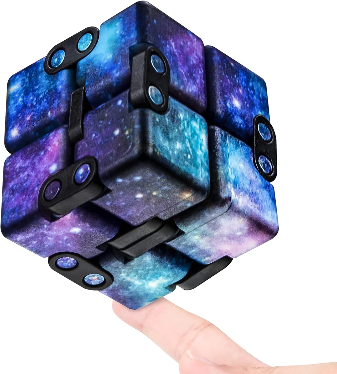 Infinity Cube Fidget Toy Stress Relieving Fidgeting Game for Kids and Adults,Cute Mini Unique Gadget for Anxiety Relief and Kill Time (Macaron Blue)