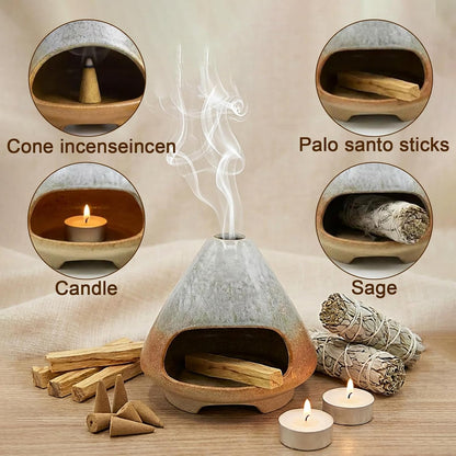 CEREMONY Palo Santo Holder -Mini Ceramic Incense Holder for Palo Santo Sticks