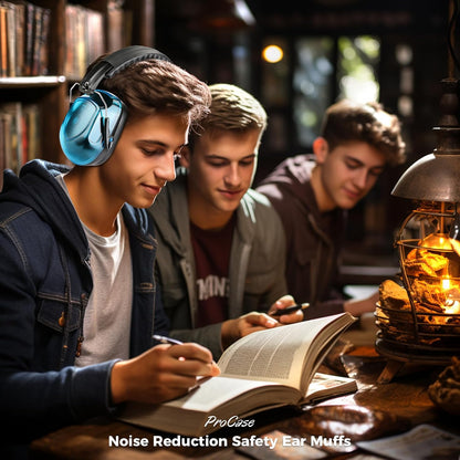 ProCase NRR 28dB Noise Reduction Ear Muffs, Foldable Adjustable Passive Noise Cancelling Headphones for Adults Kids Autism, Hearing Protection for Shooting, Construction, Mowing, Studying -Black - Colors B