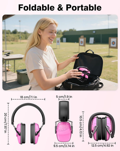 Link Dream 2Pack Ear Protection, NRR 35dB Hearing Protection Noise Canceling Ear Muffs Adjustable Headband for Shooting