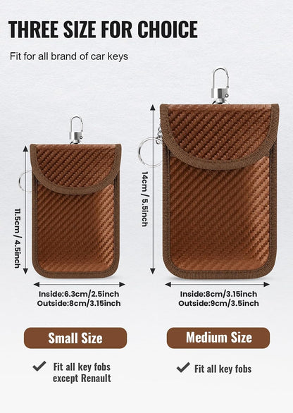 Faraday Pouch for Car Keys, Faraday Bag, Car RFID Signal Blocking Holder, Key Fob Protector, Key fob cage Block Signal Anti-Theft Fob Case (2 Pack)