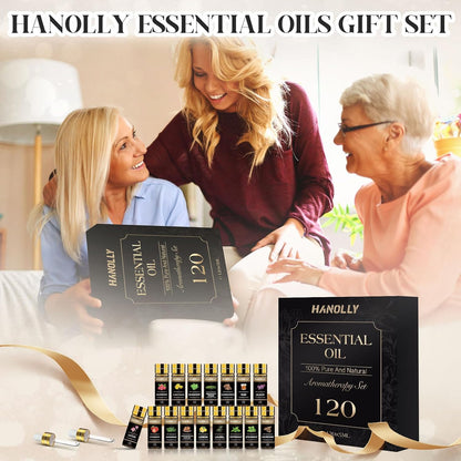 Essential Oils Set -120 Pcs Aromatherapy Essential Oil Kit for Diffuser, Humidifier, Massage, Skin Care, Candle Making - Fruity, Floral, Bakery, Mens, Woody & Herbal Essential Oil Gift Set