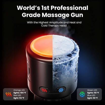 BOB AND BRAD D6 Pro Plus Massage Gun with Heat, Deep Tissue Percussion with 16mm Amplitude, Professional Muscle Massager Gun for Athletes, Quiet Electric Handheld Massager