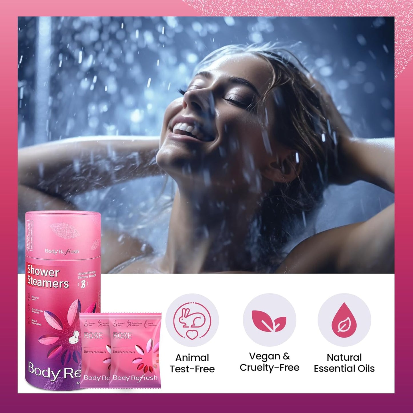 Shower Steamers Aromatherapy 8 Pack - Shower Bombs with Natural Essential Oils, Gifts for Women Mom Wife Men, Birthday Gifts for Women,Self Care, Relaxation, Home Spa, Travel Essentials