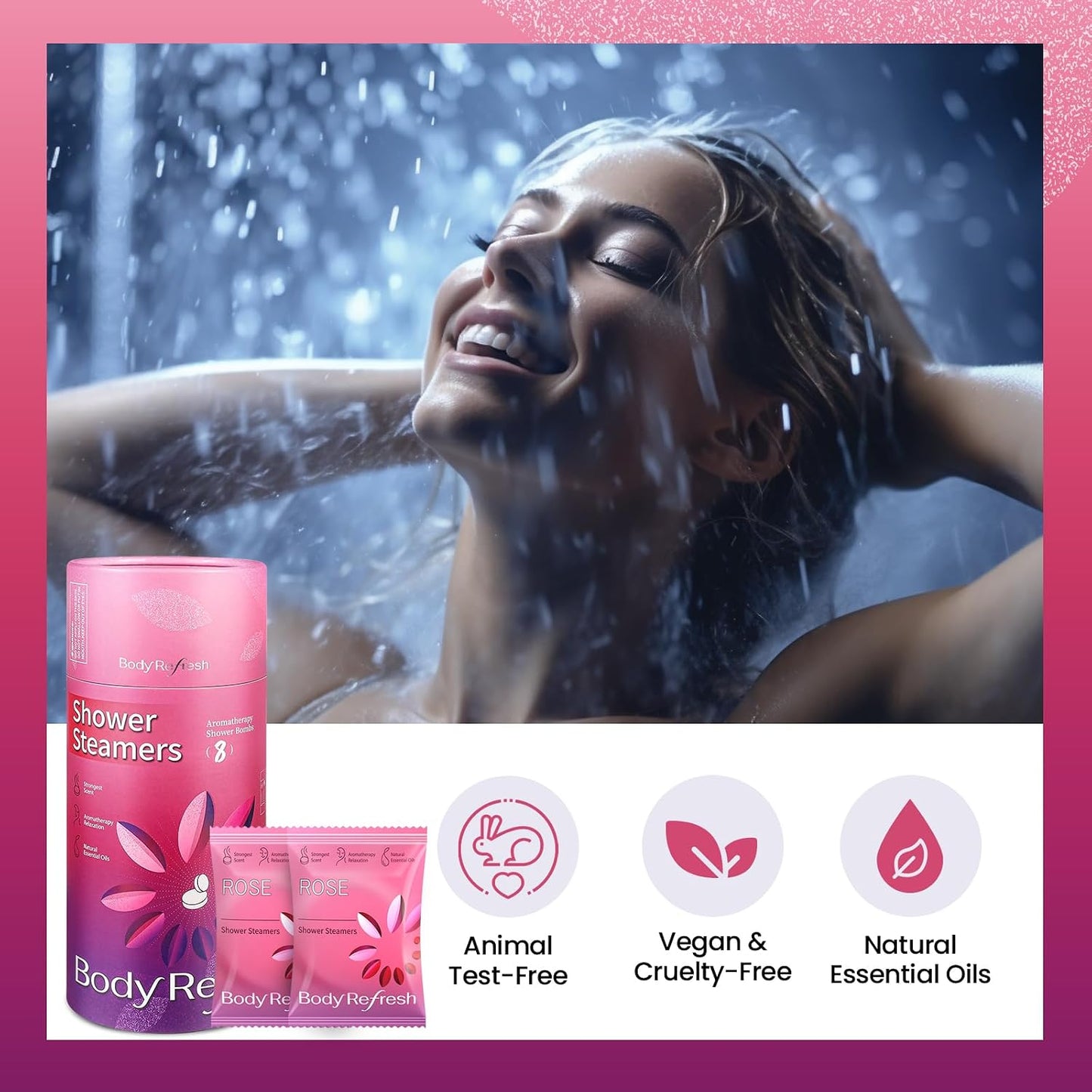 Shower Steamers Aromatherapy 8 Pack - Shower Bombs with Natural Essential Oils, Gifts for Women Mom Wife Men, Birthday Gifts for Women,Self Care, Relaxation, Home Spa, Travel Essentials