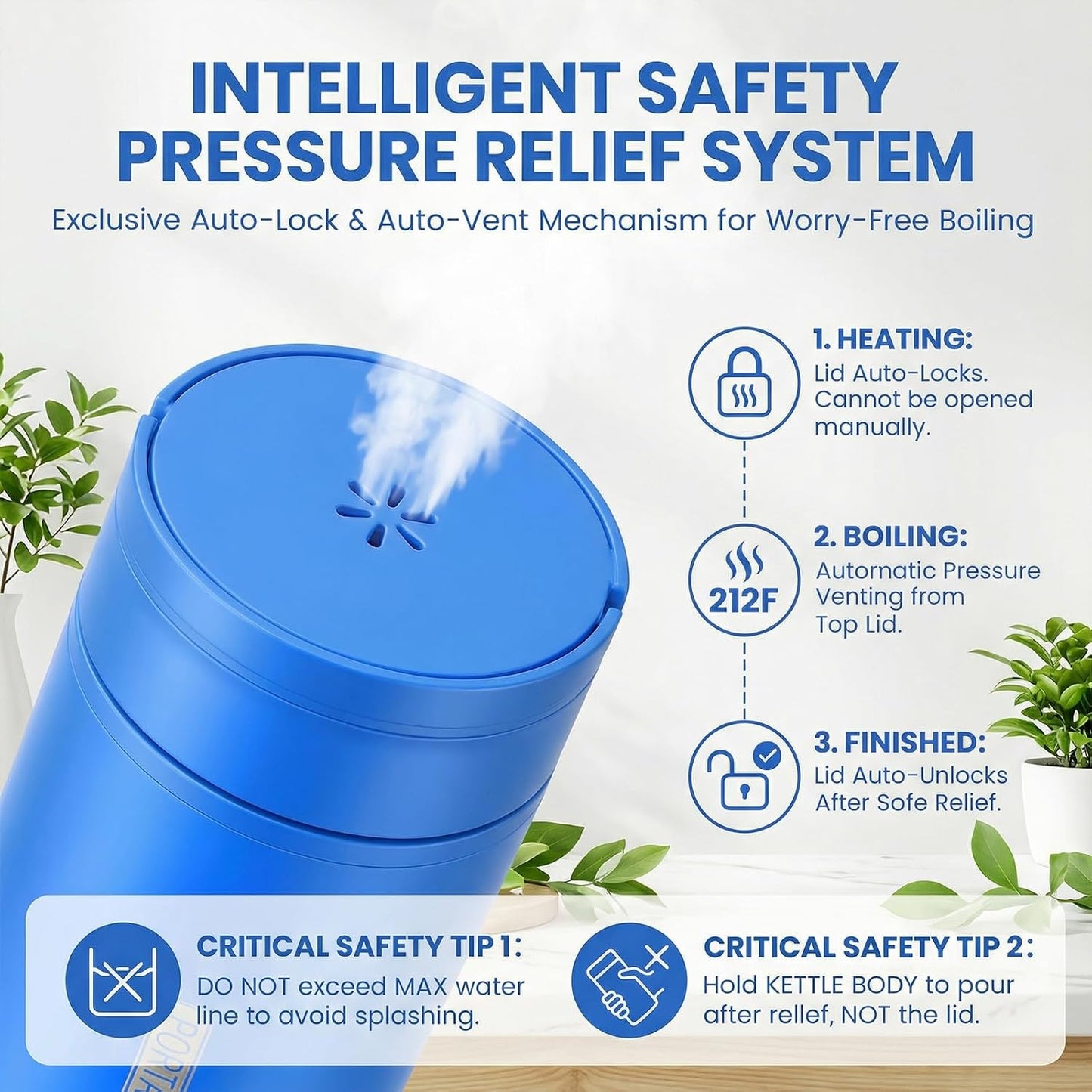 Portable Electric Kettle For Travel, 120V, 450ml, 4 Temperature Control