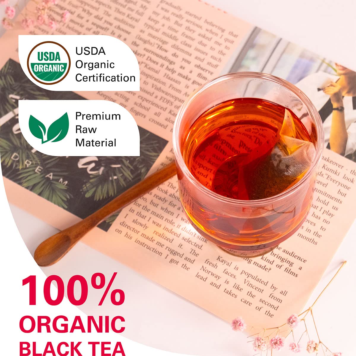 WT WEETEE Organic Dandelion Root Tea Bags, Pure Raw Dandelion Root 100 Count, Earthy & Refreshing Herbal Tea