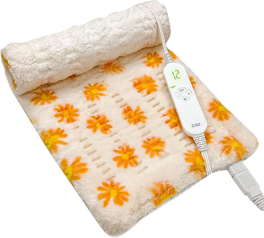 ZXU Heating Pad for Back Pain and Period Cramps Relief- Ultra Soft Sherpa Heating Pad, XL King Size 12" x 24", 12 Heat Levels & 1-24H Auto Off，Stay on Function Hot Heated Pad, Machine Washable