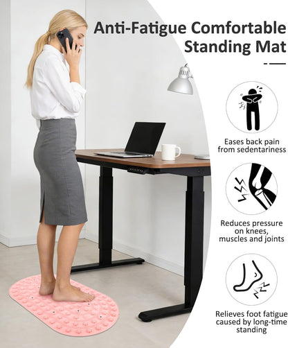 Acupressure Foot Massage Mat - Portable Foldable Foot Massager Mat for Bathroom, Yoga, Outdoor Games, Office Standing Desk Pad, Relieve Foot Pain, Anti-Slip, 30 x 18 inch (Grey)