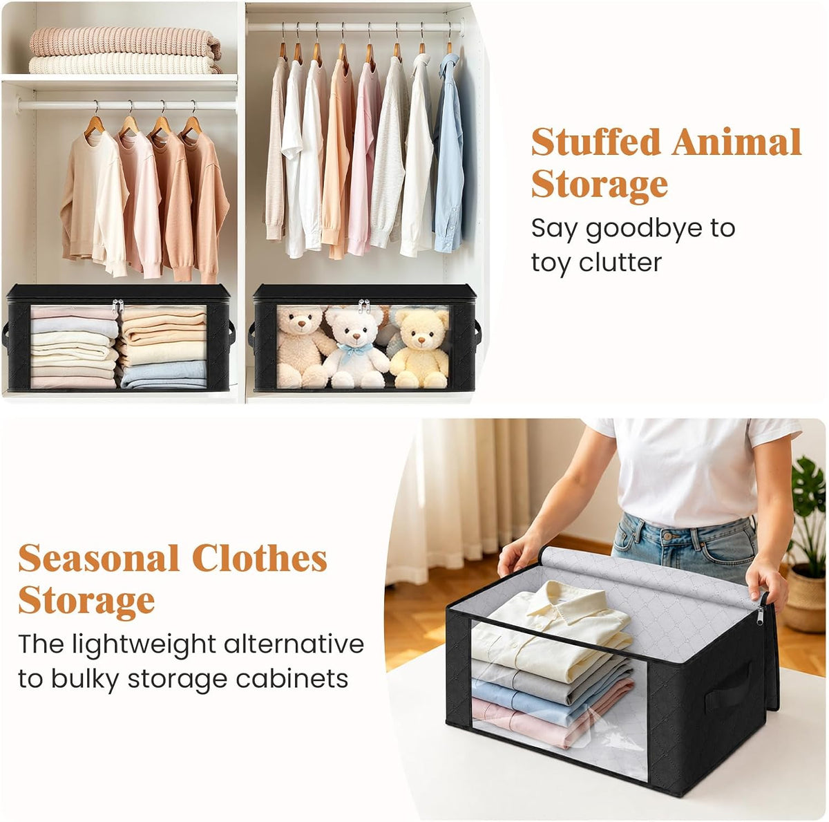 Fab totes Storage Bags for Clothes Blanket Storage Bins with Lids