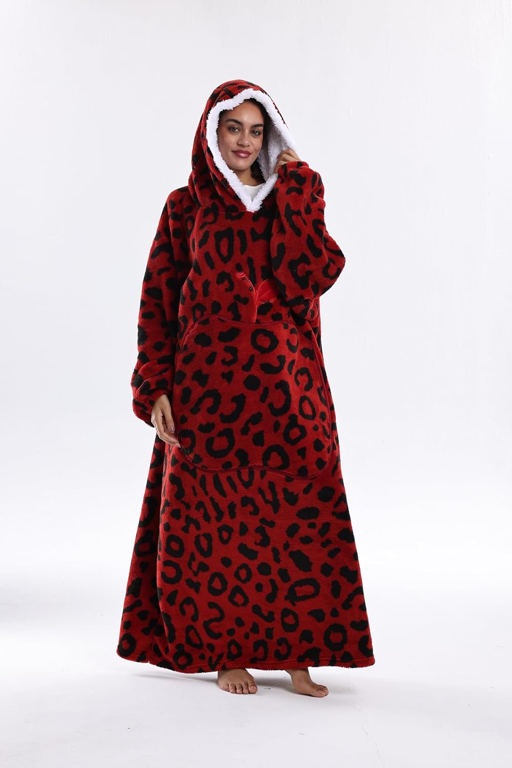Capecage Blanket Hoodie, Long Hooded Blanket Sweatshirt as Birthday Gifts for Women Men, Long Wearable Blanket for Women Men.