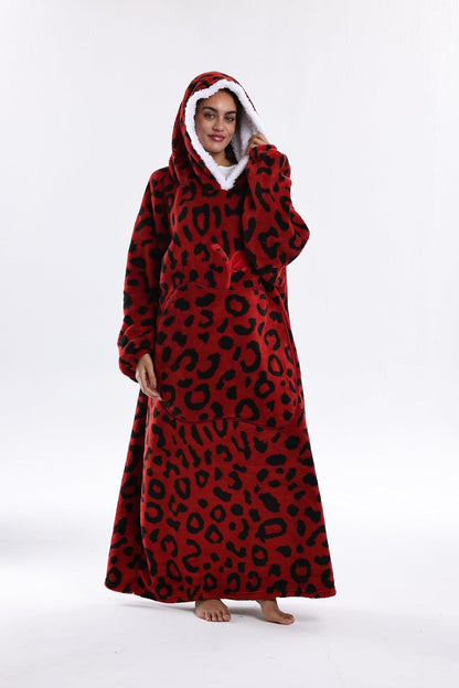 Capecage Blanket Hoodie, Long Hooded Blanket Sweatshirt as Birthday Gifts for Women Men, Long Wearable Blanket for Women Men.
