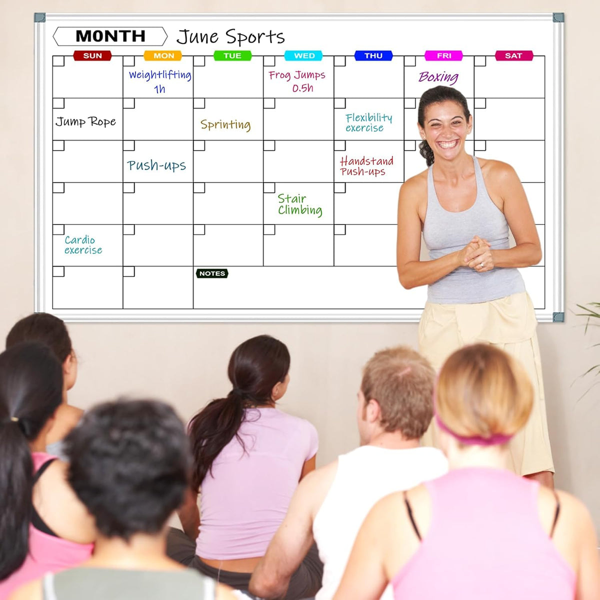 Dry Erase Board Calendar for Wall, 36" x 24" Monthly Whiteboard