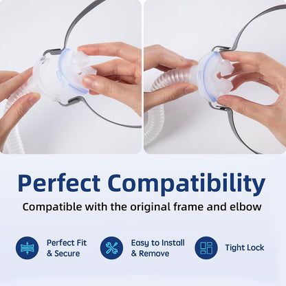 Replacement Nasal Pillow Cushion for ResMed AirFit P10, Compatible with Original Airfit P10 Frame, Reliable Seal & Soft Replacement Silicone CPAP Mask Cushion, 2-Pack, Large