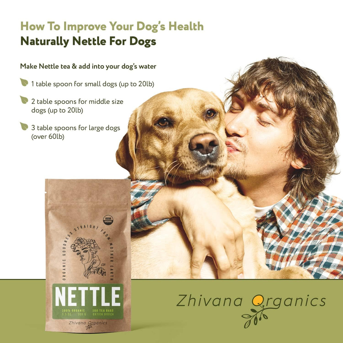 Nettle Tea Organic (100 Tea Bags) - Te de Ortiga - Digestion, Fluid Balance