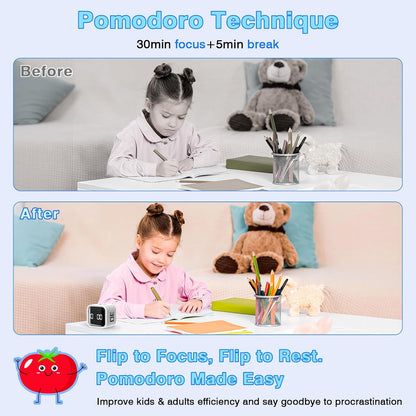 Wbacon Cube Pomodoro Timer, Smart Timer 5/10/30/60 Minutes Custom Countdown