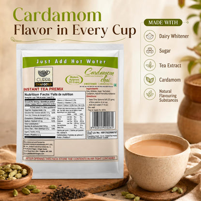 Chai Gold Instant Chai Tea Premix Powder - Sweetened Milk Tea Latte Mix for Home and Beverage Dispensers - [500g / 1.1 lb Bulk Bag] (Kadak)