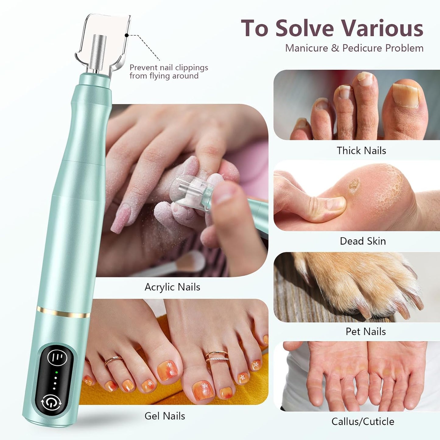 TUOBEO Cordless Nail Drill Electric Nail File Kit, Rechargeable Efile Set, Portable Acrylic Gel Nail Polish Remover Machine, Pedicure Manicure Tool, 11 Bits, 56 Sanding Bands, Salon Home, Purple