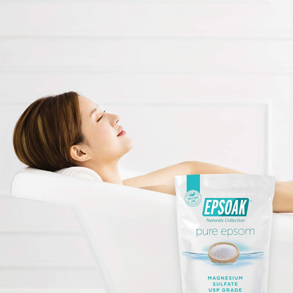 Epsoak Epsom Salt 38 lb. Magnesium Sulfate USP. (Qty. 2 x 19 lb. Bags) Resealable Epsom Salt Bag Unscented, Made in The USA, Cruelty-Free Certified
