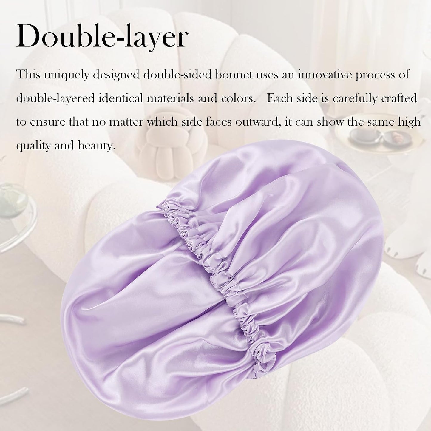 Satin Bonnet Double Layer Silk Bonnet for Sleeping Women for Natural Curly
