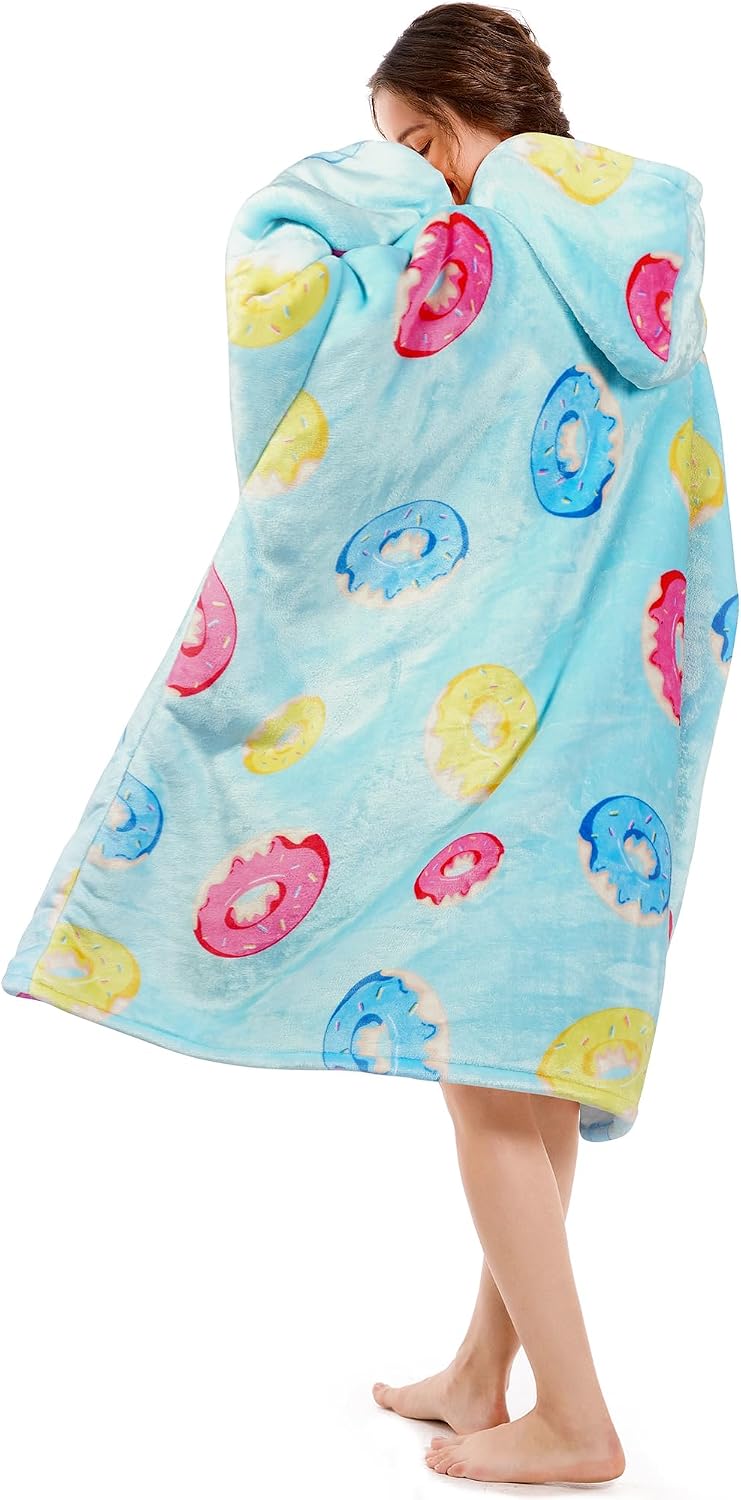 Narecte Cozy Oversized Blanket Hoodie Wearable Blanket Adults Soft Hooded Blanket Hoodie Birthday Gifts for Women Christmas - Colors B
