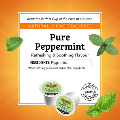 Twinings Pure Peppermint Herbal Tea K-Cups for Keurig, 24 CT Box (1 Pack)