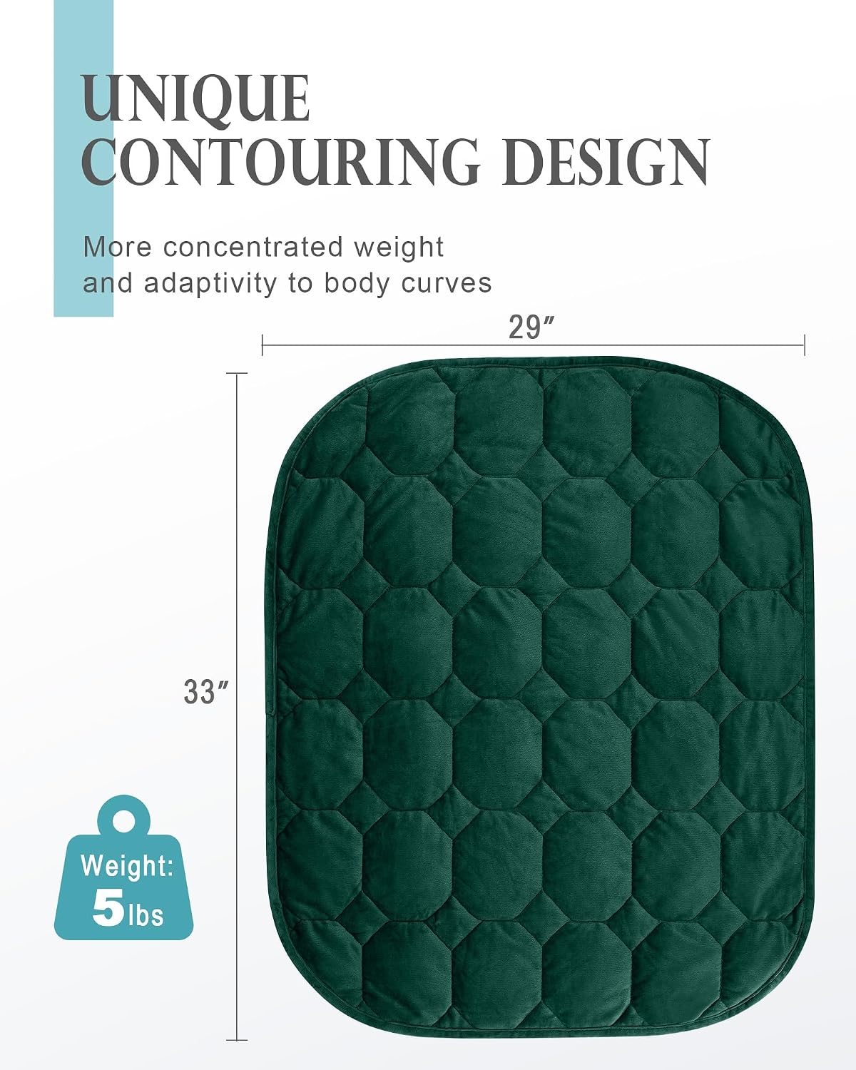 Cottonblue Weighted Lap Blanket 7lbs, Cozy Luxury Crystal Velvet Weighted Blanket for Adults, Small Weighted Blanket for Relaxation, Sleeping, Travel, Grey, 29" x 24"