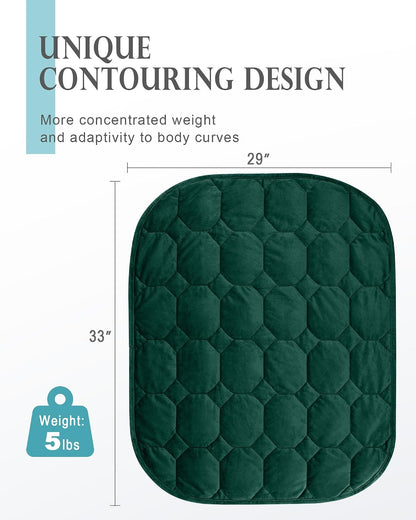 Cottonblue Weighted Lap Blanket 7lbs, Cozy Luxury Crystal Velvet Weighted Blanket for Adults, Small Weighted Blanket for Relaxation, Sleeping, Travel, Grey, 29" x 24"
